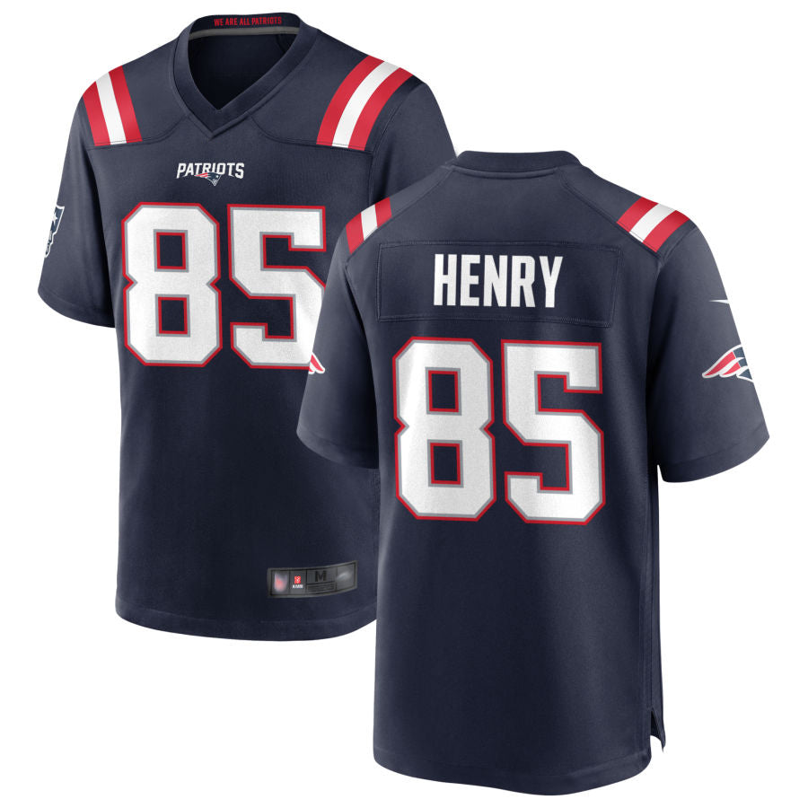 Johmsee NE.Patriots #85 Hunter Henry Navy Game Home Jerseys