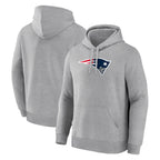 Johmsee NE.Patriots Gray LOGO Pullover Hoodies Home Game Blank Player Stitched Jerseys