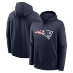 Johmsee NE.Patriots Navy LOGO Pullover Hoodies Home Game Blank Player Stitched Jerseys