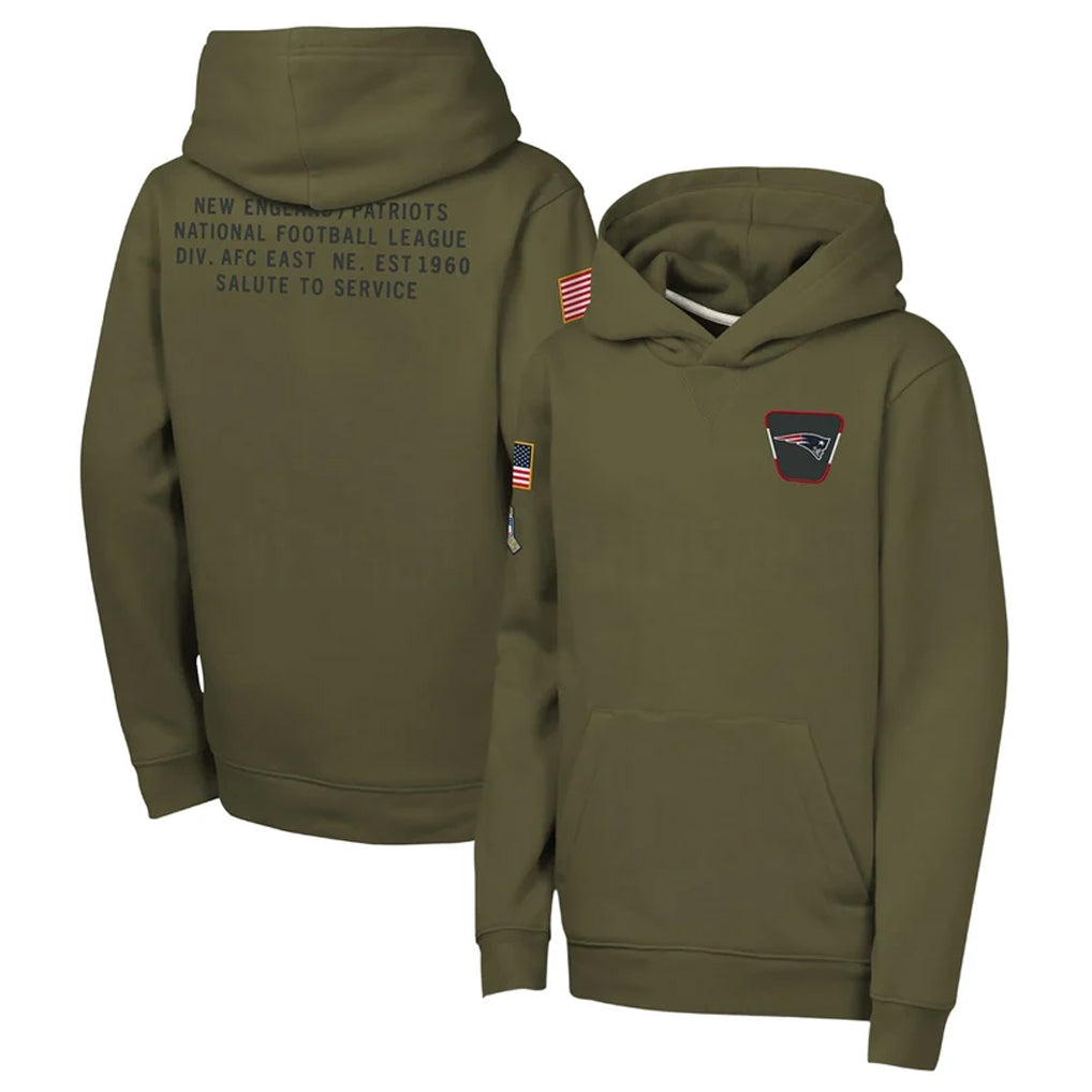 Johmsee NE.Patriots Olive Salute to Service Pullover Hoodies Limited Blank Player Stitched Jerseys