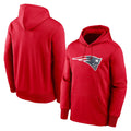 Johmsee NE.Patriots Red LOGO Pullover Hoodies Home Game Blank Player Stitched Jerseys