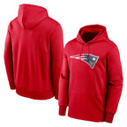Johmsee NE.Patriots Red LOGO Pullover Hoodies Home Game Blank Player Stitched Jerseys