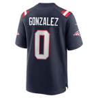 Johmsee NE.Patriots #0 Christian Gonzalez Navy Team Game Stitched Jerseys