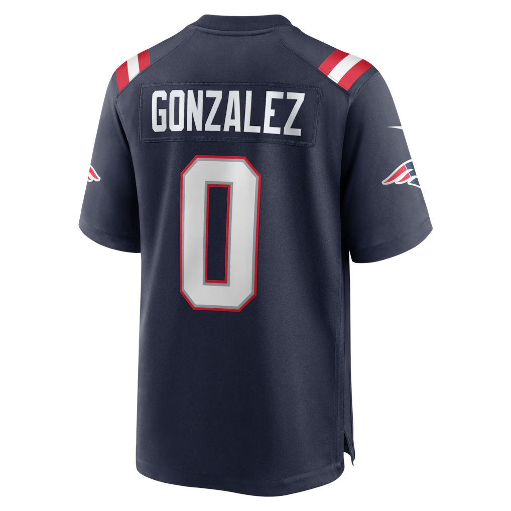 Johmsee NE.Patriots #0 Christian Gonzalez Navy Team Game Stitched Jerseys