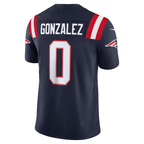 Johmsee NE.Patriots #0 Christian Gonzalez Navy Team Vapor F.U.S.E. Stitched Limited Jerseys