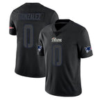 Johmsee NE.Patriots #0 Christian Gonzalez Player Black Impact LImited Home Game Stitched Jerseys