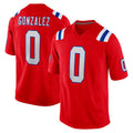 Johmsee NE.Patriots #0 Christian Gonzalez Player Red Home Game Stitched Jerseys