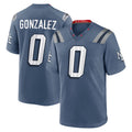 Johmsee NE.Patriots #0 Christian Gonzalez Player Storm Blue Rivalries Collection Game Stitched Jerseys