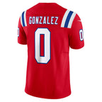 Johmsee NE.Patriots #0 Christian Gonzalez Player Red Vapor F.U.S.E. Limited Stitched Jerseys