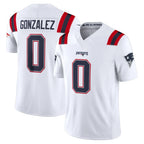 Johmsee NE.Patriots #0 Christian Gonzalez Player White Limited Vapor F.U.S.E. Home Game Stitched Jerseys