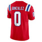 NE.Patriots #0 Christian Gonzalez Red Alternate Vapor F.U.S.E. Limited Stitched American Football Jerseys