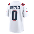 Johmsee NE.Patriots #0 Christian Gonzalez White Game Stitched Jerseys