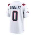 Johmsee NE.Patriots #0 Christian Gonzalez White Game Stitched Jerseys