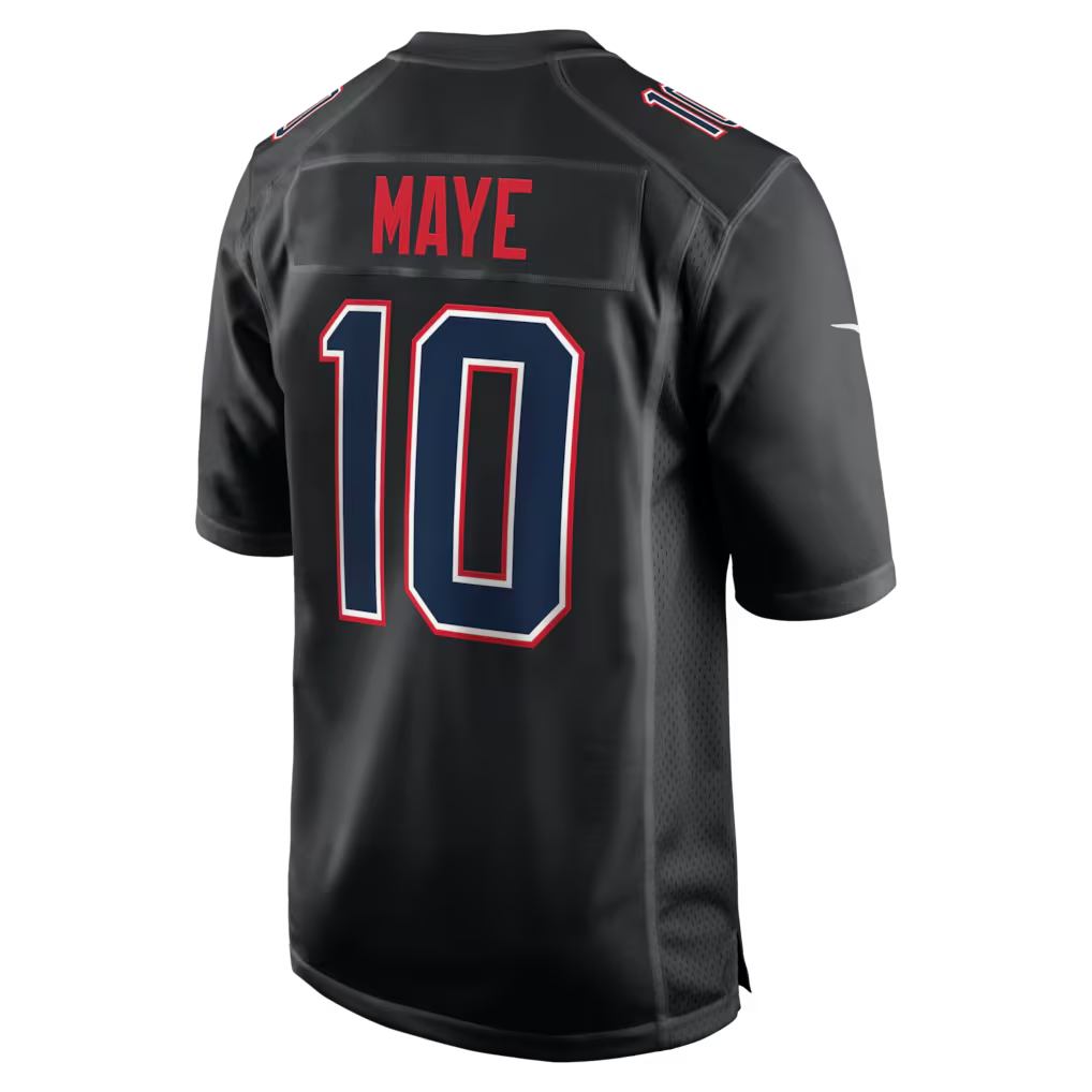Johmsee NE.Patriots #10 Drake Maye Carbon Black Fashion Game Stitched Jerseys