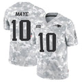 Johmsee NE.Patriots #10 Drake Maye Player Arctic Camo Salute to Service Limited Stitched Jerseys