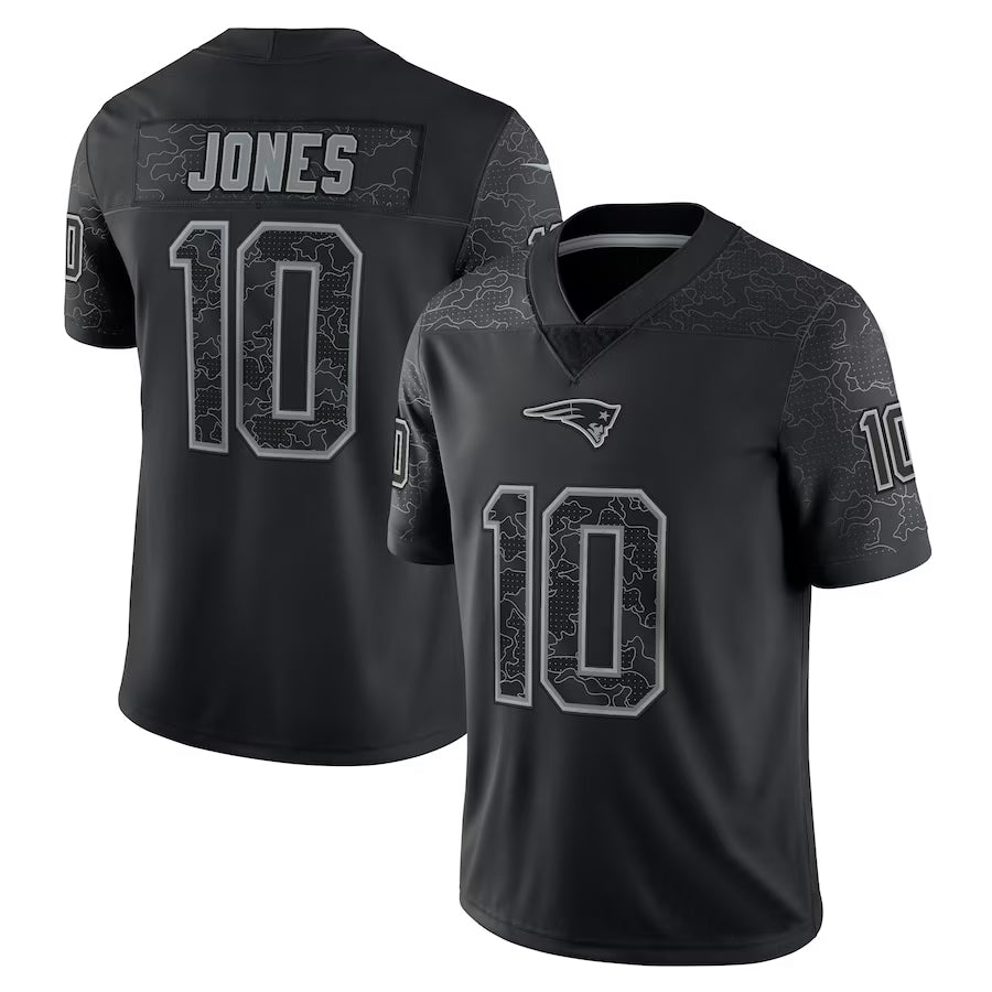 Johmsee NE.Patriots #10 Drake Maye Player Black REFLECTIVE Limited Stitched Jerseys