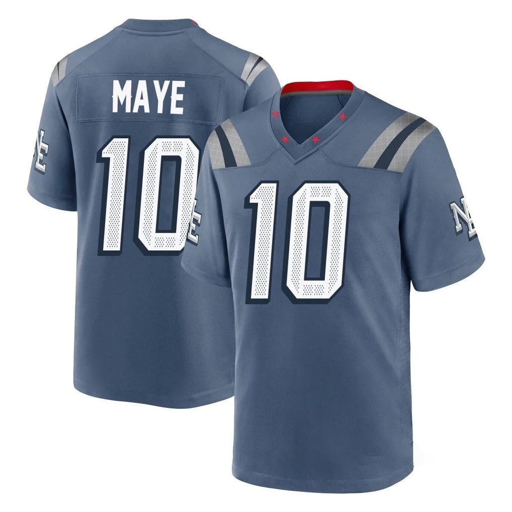 Johmsee NE.Patriots #10 Drake Maye Player Blue Rivalries Collection Home Game Stitched Jerseys