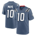 Johmsee NE.Patriots #10 Drake Maye Player Blue Rivalries Collection Home Game Stitched Jerseys