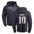 Johmsee NE.Patriots #10 Drake Maye Player Navy LOGO Pullover Hoodies Home Game Stitched Jerseys