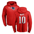Johmsee NE.Patriots #10 Drake Maye Player Red LOGO Pullover Hoodies Home Game Stitched Jerseys