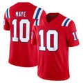 Johmsee NE.Patriots #10 Drake Maye Player Red Limited Vapor F.U.S.E. Home Game Stitched Jerseys