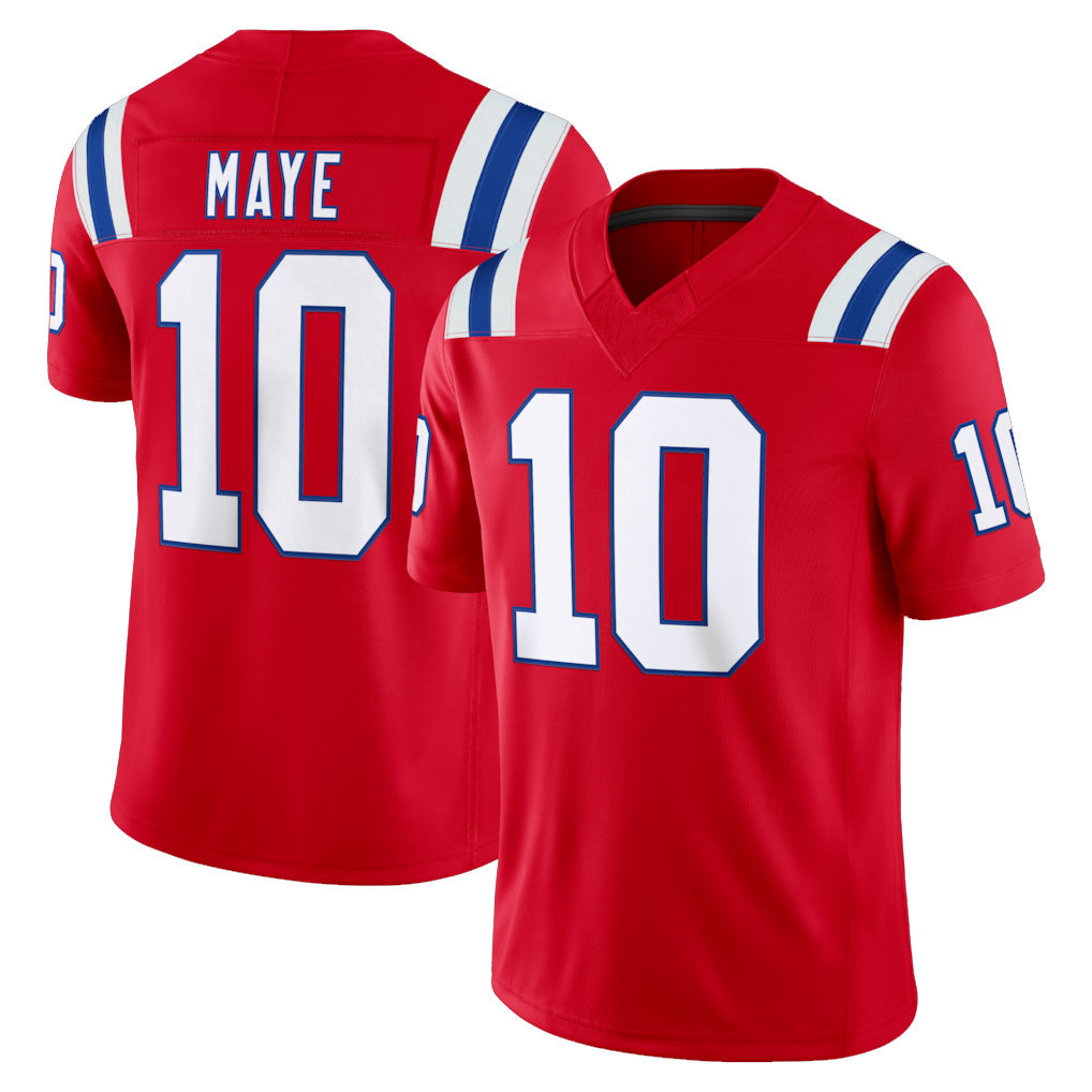 Johmsee NE.Patriots #10 Drake Maye Player Red Limited Vapor F.U.S.E. Home Game Stitched Jerseys