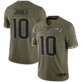 Johmsee NE.Patriots #10 Drake Maye Player Olive Salute To Service Stitched Jerseys