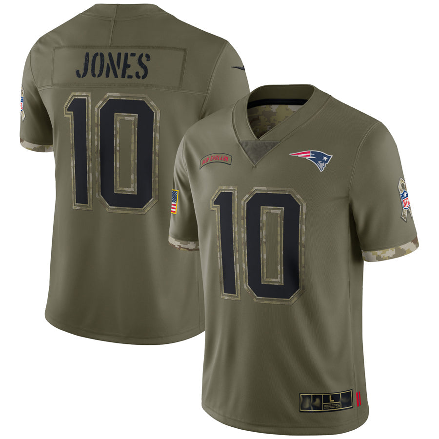 Johmsee NE.Patriots #10 Drake Maye Player Olive Salute To Service Stitched Jerseys