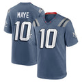 Johmsee NE.Patriots #10 Drake Maye Player Storm Blue Rivalries Collection Game Stitched Jerseys