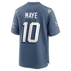 Johmsee NE.Patriots #10 Drake Maye Player Storm Blue Rivalries Collection Game Stitched Jersey