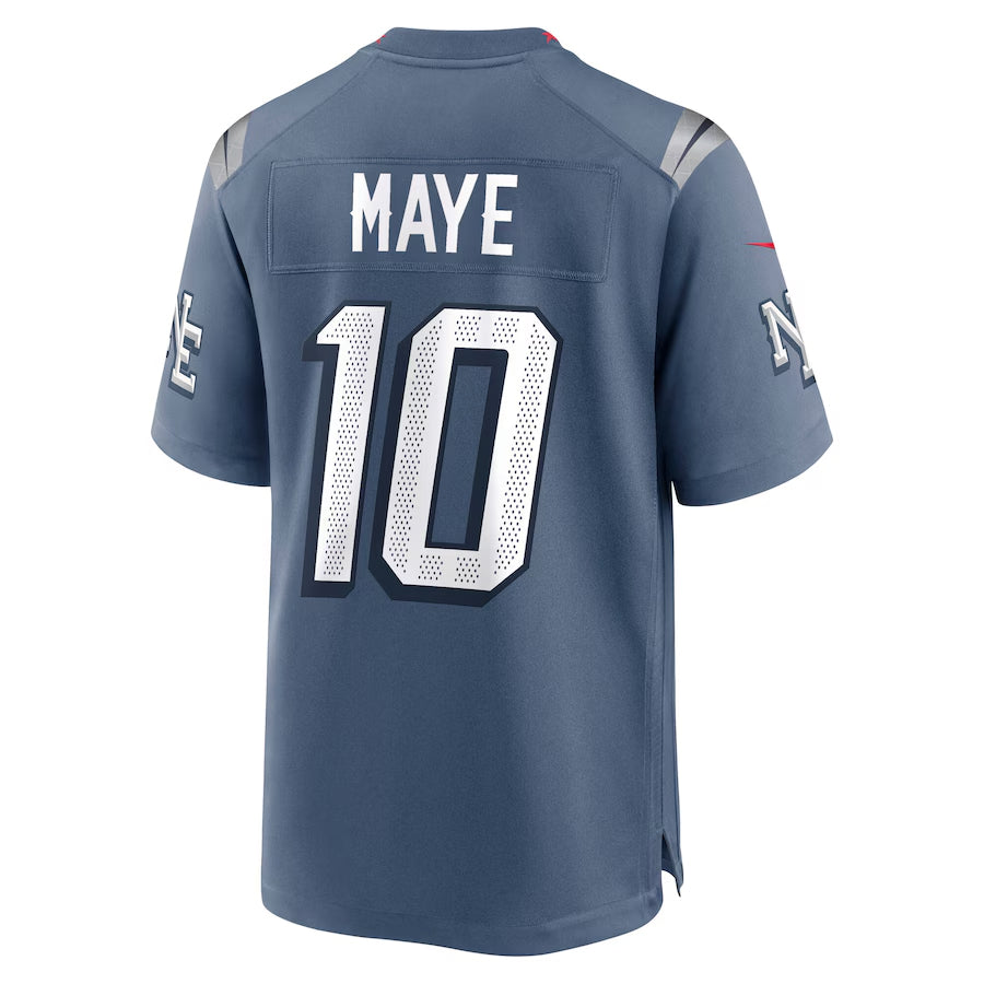 Johmsee NE.Patriots #10 Drake Maye Player Storm Blue Rivalries Collection Game Stitched Jersey