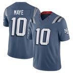 Johmsee NE.Patriots #10 Drake Maye Player Storm Blue Rivalries Collection Limited Stitched Jerseys