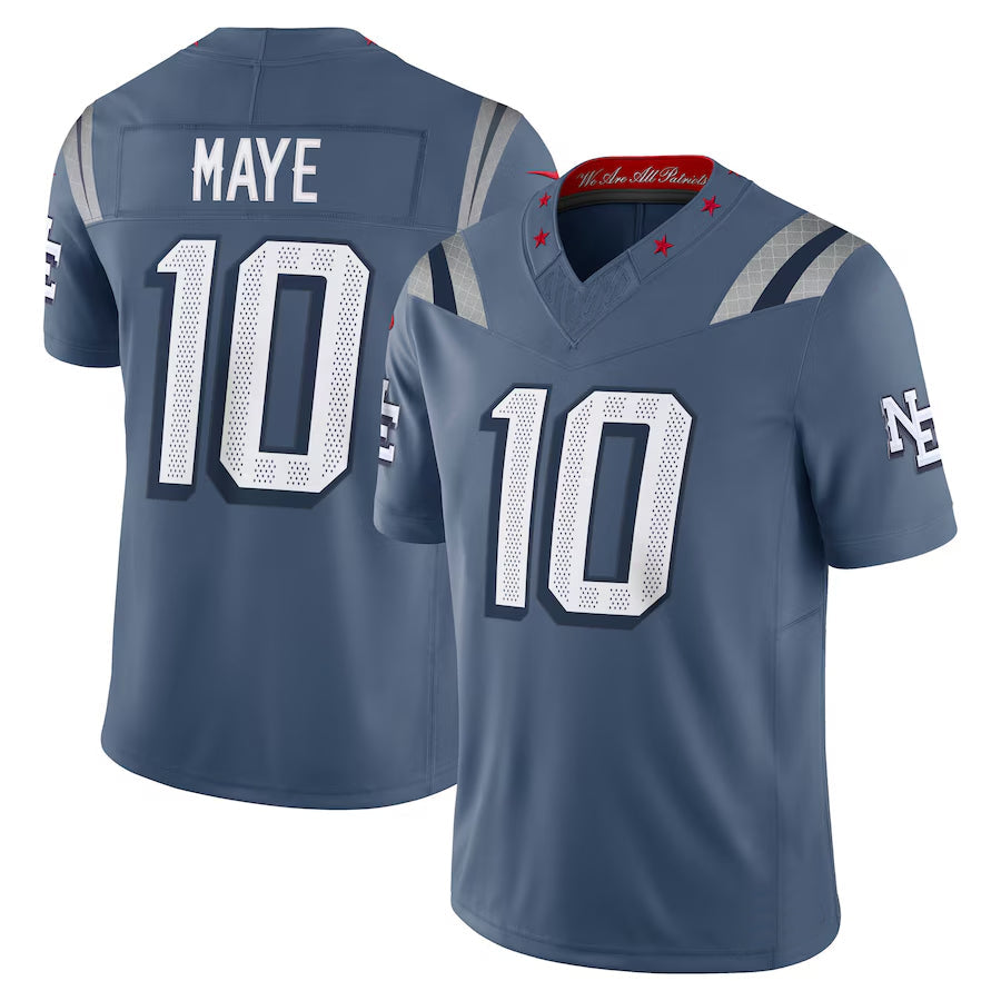 Johmsee NE.Patriots #10 Drake Maye Player Storm Blue Rivalries Collection Limited Stitched Jerseys