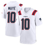 Johmsee NE.Patriots #10 Drake Maye Player White Home Game Stitched Jerseys