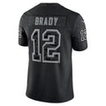 Johmsee NE.Patriots #12 Tom Brady Player Black Reflective Limited Stitched Jerseys