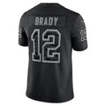 Johmsee NE.Patriots #12 Tom Brady Player Black Reflective Limited Stitched Jerseys