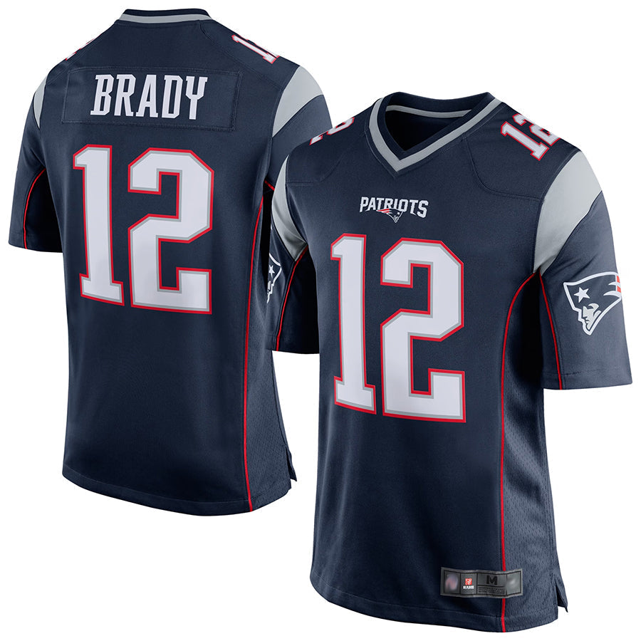 Johmsee NE.Patriots #12 Tom Brady Player Navy Blue Game Stitched Jerseys