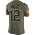 Johmsee NE.Patriots #12 Tom Brady Player Olive Salute To Service Limited Stitched Jerseys