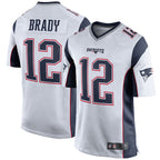 Johmsee NE.Patriots #12 Tom Brady Player White Home Game Stitched Jerseys