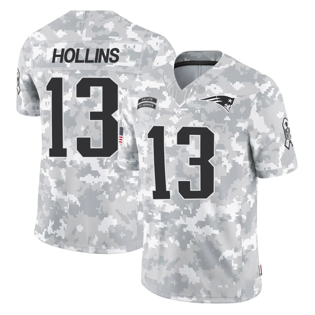 Johmsee NE.Patriots #13 Mack Hollins Player Arctic Camo Salute To Service Limited Game Stitched Jerseys
