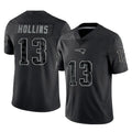Johmsee NE.Patriots #13 Mack Hollins Player Black Reflective LImited Home Game Stitched Jerseys