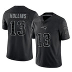 Johmsee NE.Patriots #13 Mack Hollins Player Black Reflective LImited Home Game Stitched Jerseys