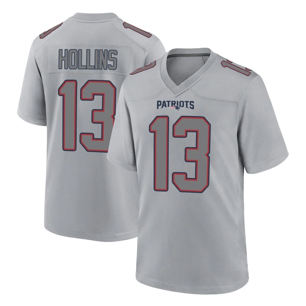 Johmsee NE.Patriots #13 Mack Hollins Player Gray Fashion Limited Home Game Stitched Jerseys