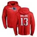 Johmsee NE.Patriots #13 Mack Hollins Player Red LOGO Pullover Hoodies Home Game Stitched Jerseys