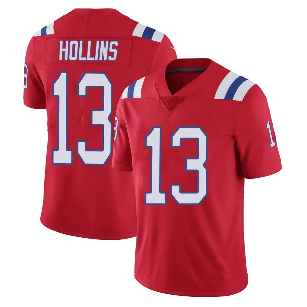 Johmsee NE.Patriots #13 Mack Hollins Player Red Limited Vapor F.U.S.E. Home Game Stitched Jerseys