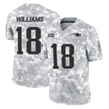 Johmsee NE.Patriots #18 Kyle Williams Player Arctic Camo Salute To Service Limited Game Stitched Jerseys