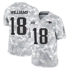 Johmsee NE.Patriots #18 Kyle Williams Player Arctic Camo Salute To Service Limited Game Stitched Jerseys