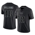 Johmsee NE.Patriots #18 Kyle Williams Player Black Reflective LImited Home Game Stitched Jerseys