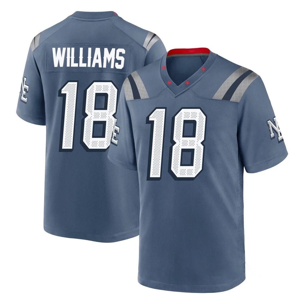 Johmsee NE.Patriots #18 Kyle Williams Player Blue Rivalries Collection Home Game Stitched Jerseys