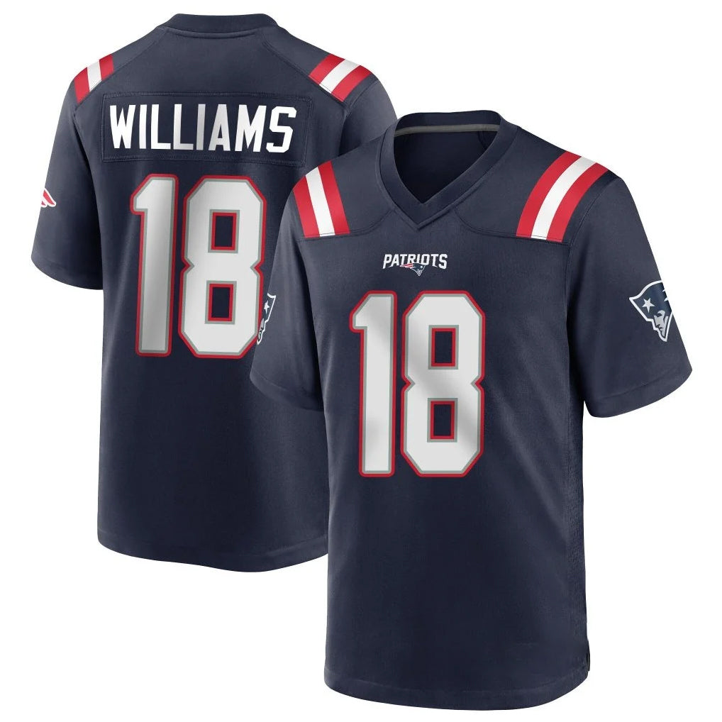 Johmsee NE.Patriots #18 Kyle Williams Player Navy Home Game Stitched Jerseys